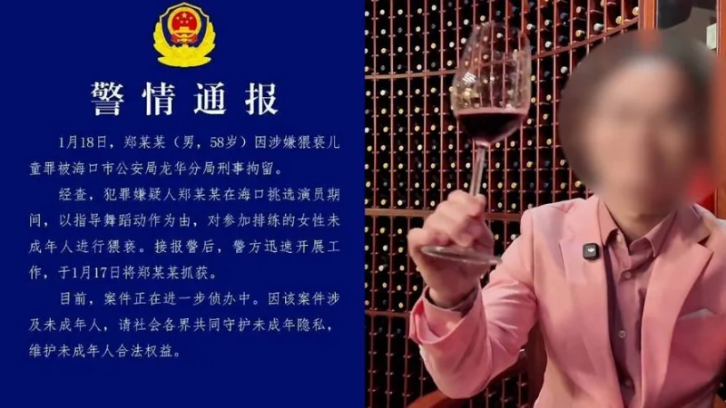 导演郑某峰涉嫌猥亵儿童被刑拘，海口警方：已报请检察院批捕-GOGO社区