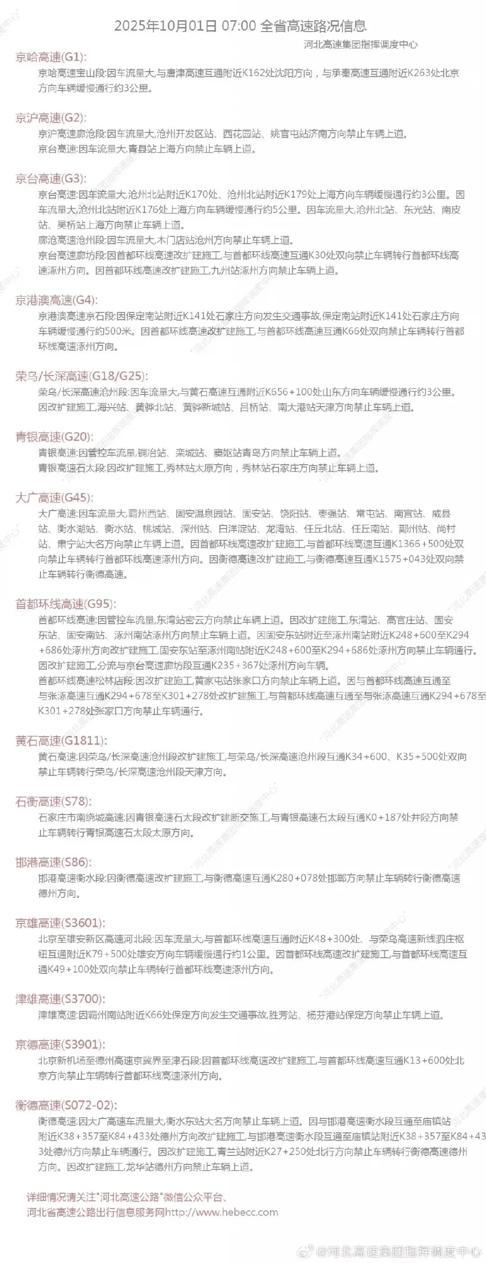 10月1日出行信息早知道-GOGO社区